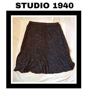 Studio 1940 Skirt. Plus size. Black with bling.